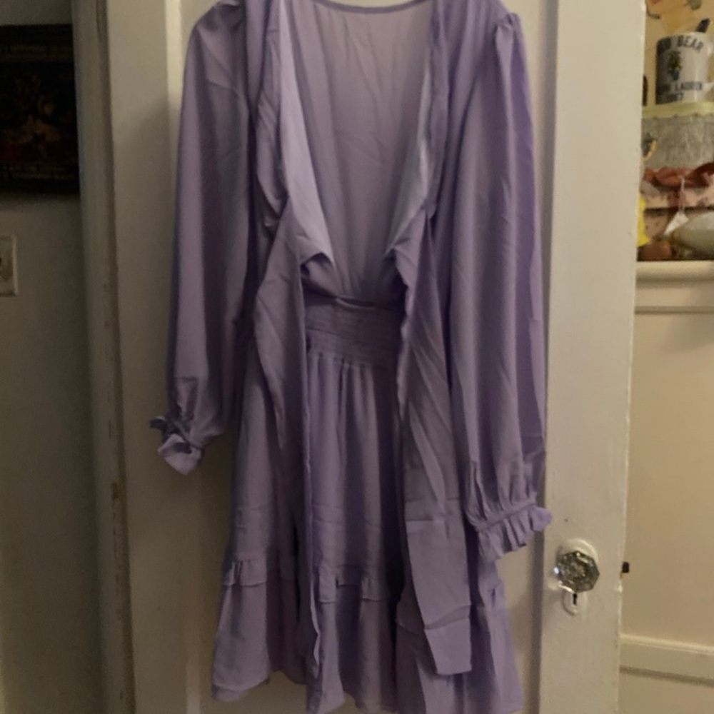 PRETTYGARDEN Womens Knot Front Mini Dress
Large 
NWOT
Light purple - Picture 5 of 7